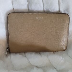 Authentic Céline Taupe Leather Wallet